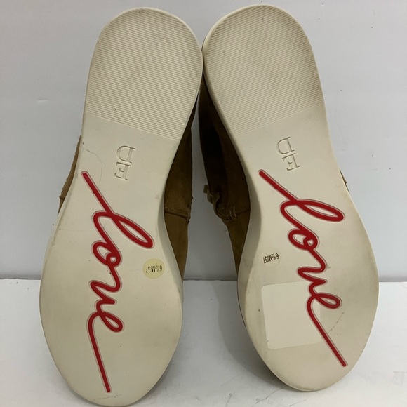 Ellen DeGeneres Botas Santero Tan Leather Wedge Boots NWOT - Picture 6 of 7